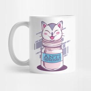 Anti Depressive Cat Design Mug